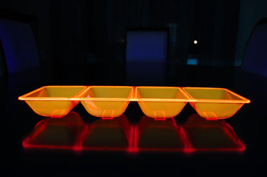 UV Blacklight Reactive 4 Compartment Serving Tray